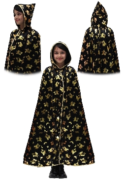 MANTELLO CAPPUCCIO LAMINATO STREGA ORO BAMBINO